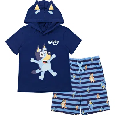 Bluey Kids'  Hooded Tee And Shorts Set