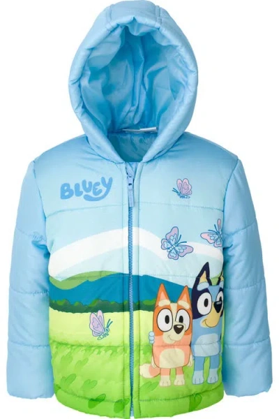 Bluey Kids'  Hooded Zip-up Puffer Jacket