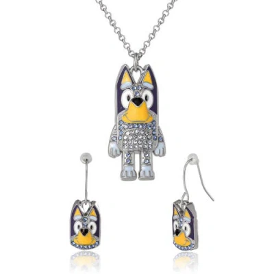 Bluey Pendant Necklace And Fish Hook Earrings Set Official License, Fashion  Jewelry With Clear Cryst In Gold