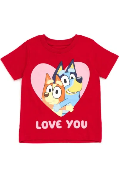 Bluey Kids'  Short Sleeve Graphic T-shirt In Red