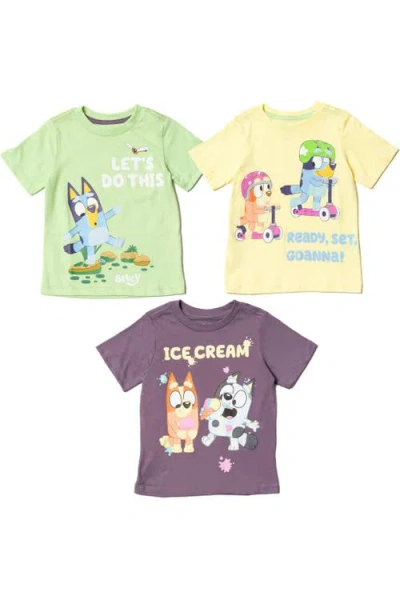 Bluey Kids'  Short Sleeve T-shirt 3-pack In Multi