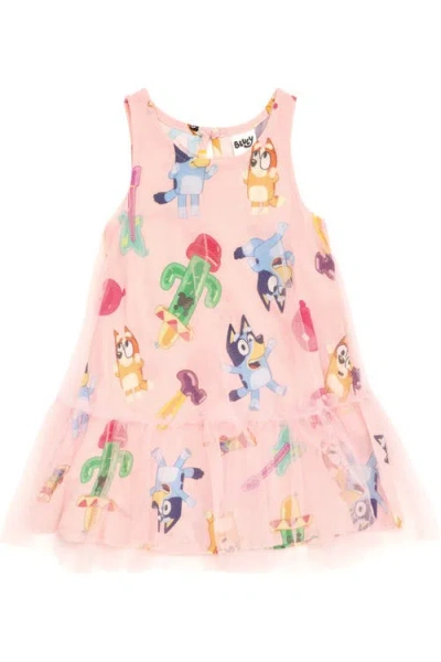 Bluey Kids'  Sleeveless Dress In  Bingo Pink