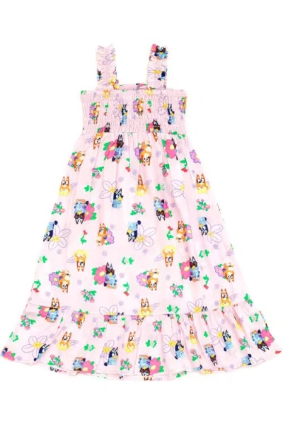 Bluey Kids'  Sleeveless Maxi Dress In Pale Pink  Bingo