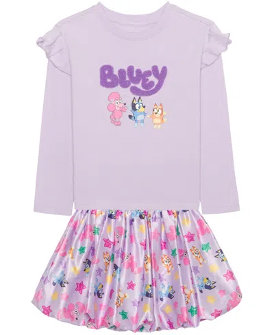Bluey Kids' Toddler And Little Girls 2-piece  Long Sleeve Top And Skirt Set