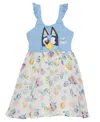 Bluey Toddler And Little Girls Sleeveless Friends Dress In Blue