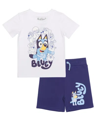 Bluey Babies' Toddler Boys 2-piece Crewneck T-shirt And Short Set In Blue