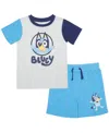 Bluey Toddler Boys 2-piece Graphic T-shirt And Shorts Set In Oatmeal Heather