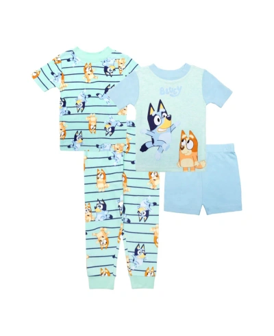 Bluey Kids' Toddler Boys Top And Pajama, 4 Piece Set In Assorted