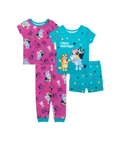 Bluey Kids' Toddler Girls Crewneck Pajama Set, 4 Pc In Assorted