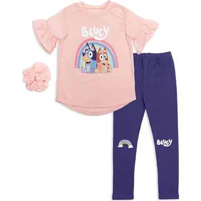Bluey Kids'  T-shirt And Leggings Set In Pink  Bingo