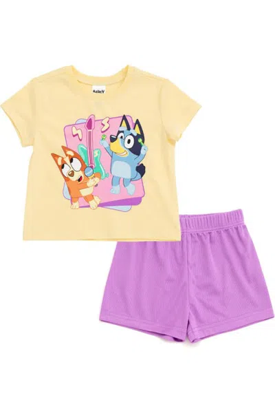 Bluey Kids'  T-shirt And Mesh Shorts Set In Multi