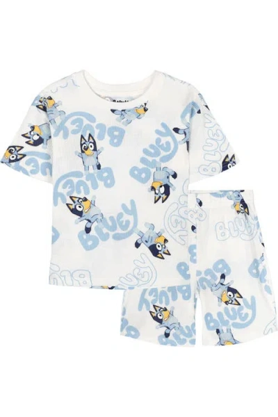 Bluey Kids'  T-shirt And Waffle Shorts Set In Multi