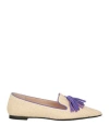 Blufrida Woman Loafers Beige Size 7 Textile Fibers, Soft Leather In Beige