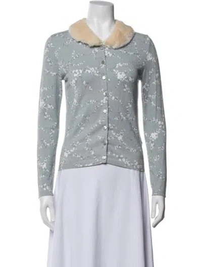 Pre-owned Blugirl 2000's Floral Print Sweater In Blue