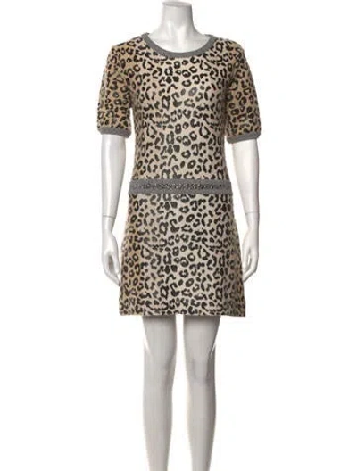 Pre-owned Blugirl Animal Print Mini Dress In Neutrals