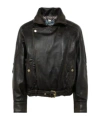 Blugirl Asymmetrical Leather Jacket In Black