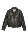 Blugirl Asymmetrical Leather Jacket In Brown
