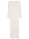 Blugirl Beige Midi Dress With Floral Texture In Beige