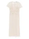Blugirl Lace W/patch Dress In Beige