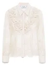Blugirl Beige Semi-trasparent Shirt In Lace In Beige