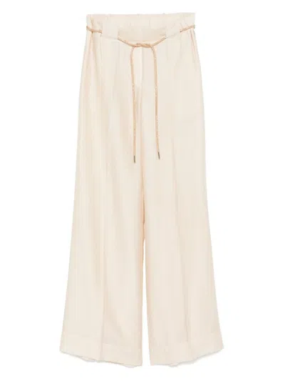 Blugirl Kids' Beige Soft Trousers With Belt