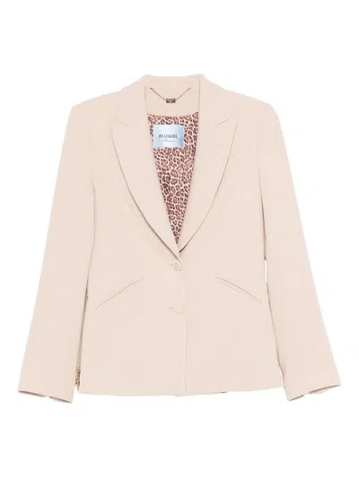 Blugirl Beiger Blazer Mit Knöpfen Und Animalier-futter