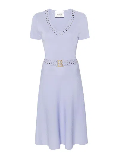 Blugirl Belt Detail Dress In Light Purple