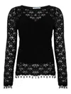 BLUGIRL BLACK CROCHET KNIT TOP