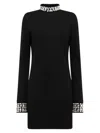 Blugirl Black Mini Dress With Silver Embellishments And V-cut Back In Black