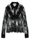 Blugirl Black Semi-trasparent Shirt In Lace In Black