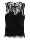 Blugirl Black Semi-trasparent Top In Lace In Black