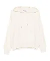 Blugirl Relaxed Fit Hooded Sweatshirt With Ribbed Details In White