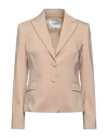 Blugirl Woman Blazer Beige Size 2 Cotton, Polyester, Elastane In Beige