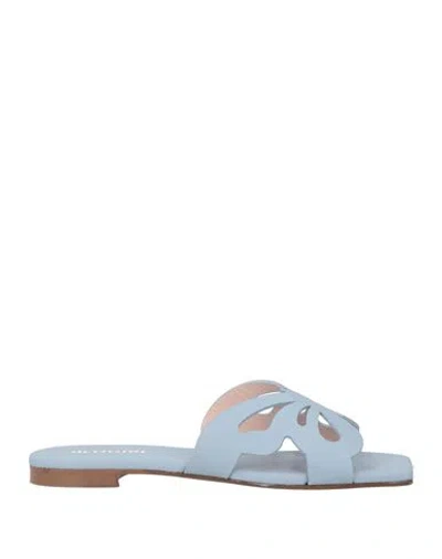 Blugirl Blumarine Woman Sandals Pastel Blue Size 10 Calfskin