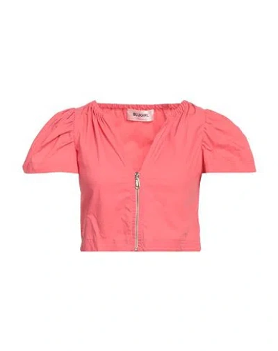 Blugirl Blumarine Woman Shirt Coral Size 4 Cotton In Red
