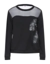Blugirl Woman Sweatshirt Black Size 10 Cotton, Elastane In Black