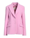 Blugirl Woman Blazer Pink Size 6 Polyester, Elastane In Pink