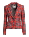 Blugirl Woman Blazer Red Size 4 Polyester, Viscose, Elastane In Red