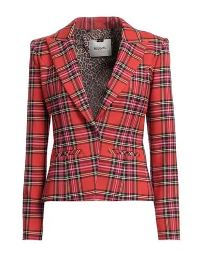Blugirl Woman Blazer Red Size 4 Polyester, Viscose, Elastane