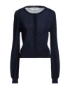Blugirl Woman Cardigan Navy Size 10 Viscose, Polyamide In Navy Blue