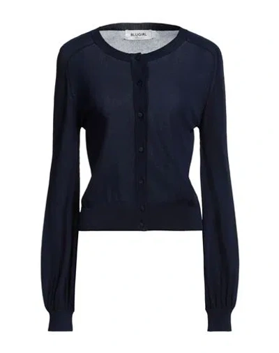 Blugirl Blumarine Woman Cardigan Navy Blue Size 8 Viscose, Polyamide