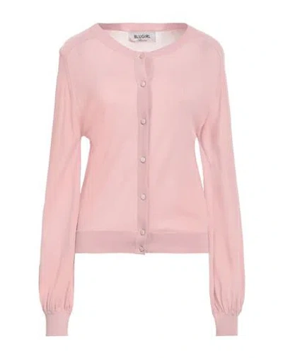Blugirl Blumarine Woman Cardigan Pastel Pink Size L Viscose, Polyamide