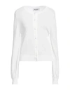 Blugirl Blumarine Woman Cardigan White Size 4 Viscose, Polyamide
