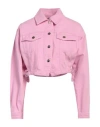 Blugirl Blumarine Woman Denim Outerwear Pink Size 4 Cotton In Pink