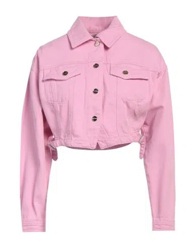 Blugirl Blumarine Woman Denim Outerwear Pink Size 4 Cotton
