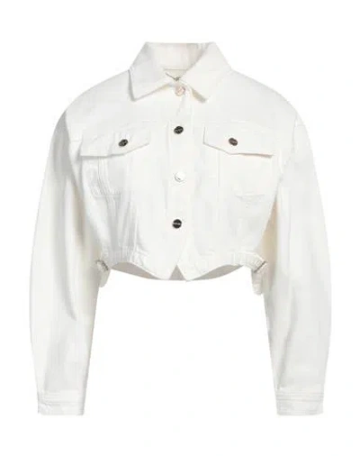 Blugirl Blumarine Woman Denim Outerwear White Size 6 Cotton