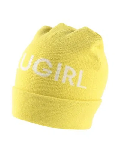 Blugirl Blumarine Woman Hat Acid Green Size Onesize Viscose, Polyester, Polyamide In Yellow