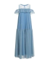 Blugirl Blumarine Woman Long Dress Pastel Blue Size 6 Polyester In Blue