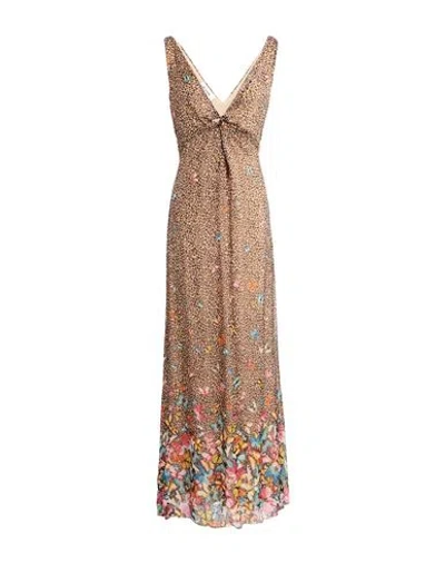 Blugirl Blumarine Woman Maxi Dress Beige Size 8 Silk, Viscose