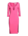 Blugirl Woman Midi Dress Fuchsia Size 10 Polyester, Elastane In Pink